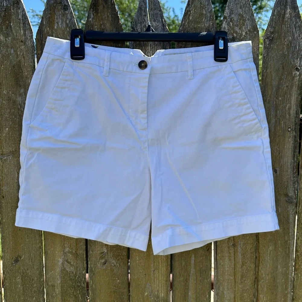 Boden White Stretch Cotton Shorts Women’s Size 8 Chino Casual